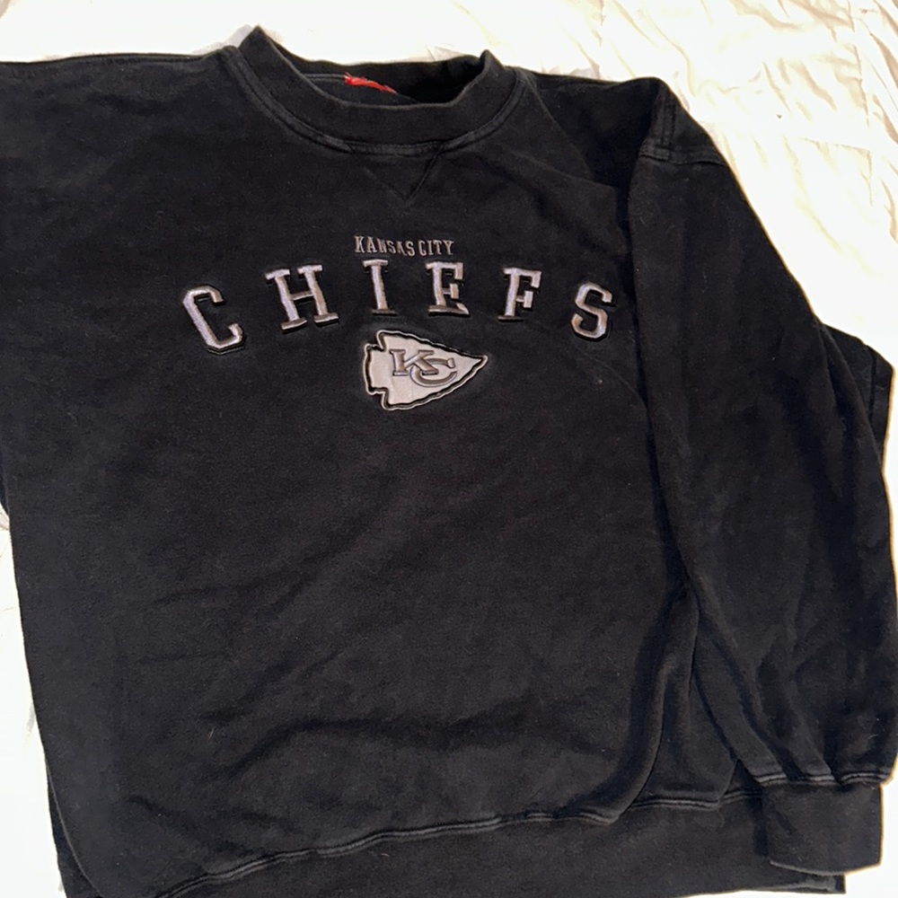 Kansas City Chiefs Crewneck Black Cozy Football NFL Jersey XL
